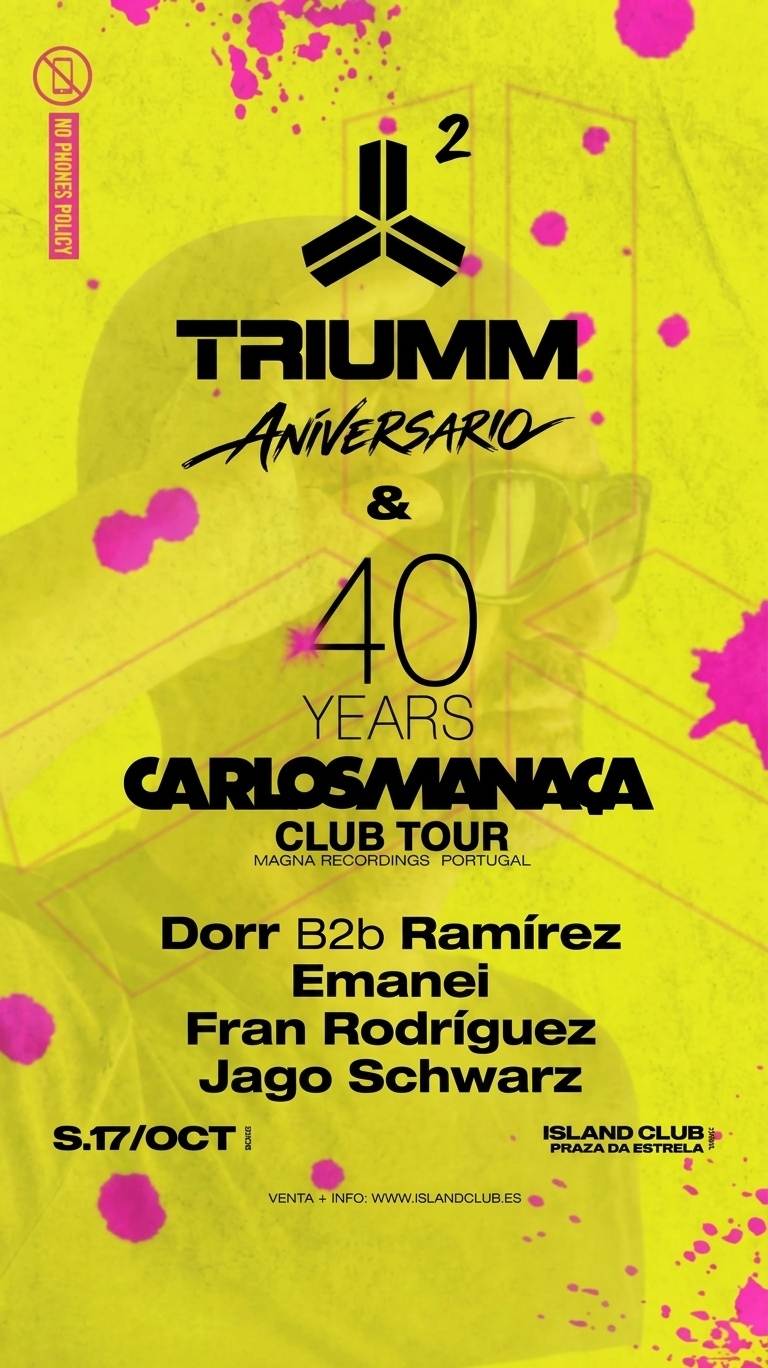 Triumm 2º aniversario. en Island club vigo el 17 de Octubre a partir de las 23 horas. Djs Carlos Manaca. Dorr b2b Ramírez. Emanei. Fran Ridríguez.