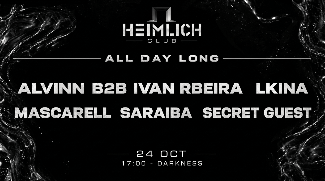 Heimlich club, cuarta edición. Sábado 24 de octubre en Coruña. de 17:00 a 22:00. Evento privado, solo con invitación.