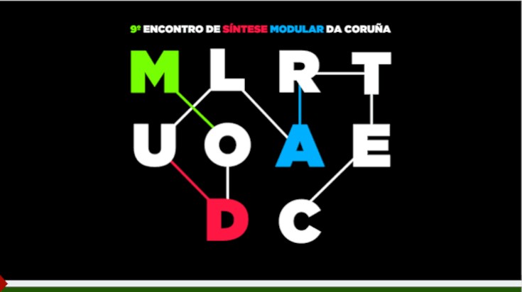 cartel Modulartec festival en A coruña,dias 1,2 y 3 en A coruña. En planetario de la Casa de las Ciencias, Capela de San Eduardo de Palavea,CEI Coruña