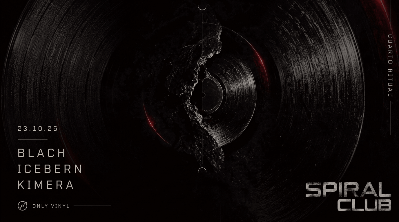 Spiral club- cuarto ritual.Viernes 23 de octubre de 2026 en Mood Music Club, 4 (Vigo). Djs Blach. Icebern. Kimera.