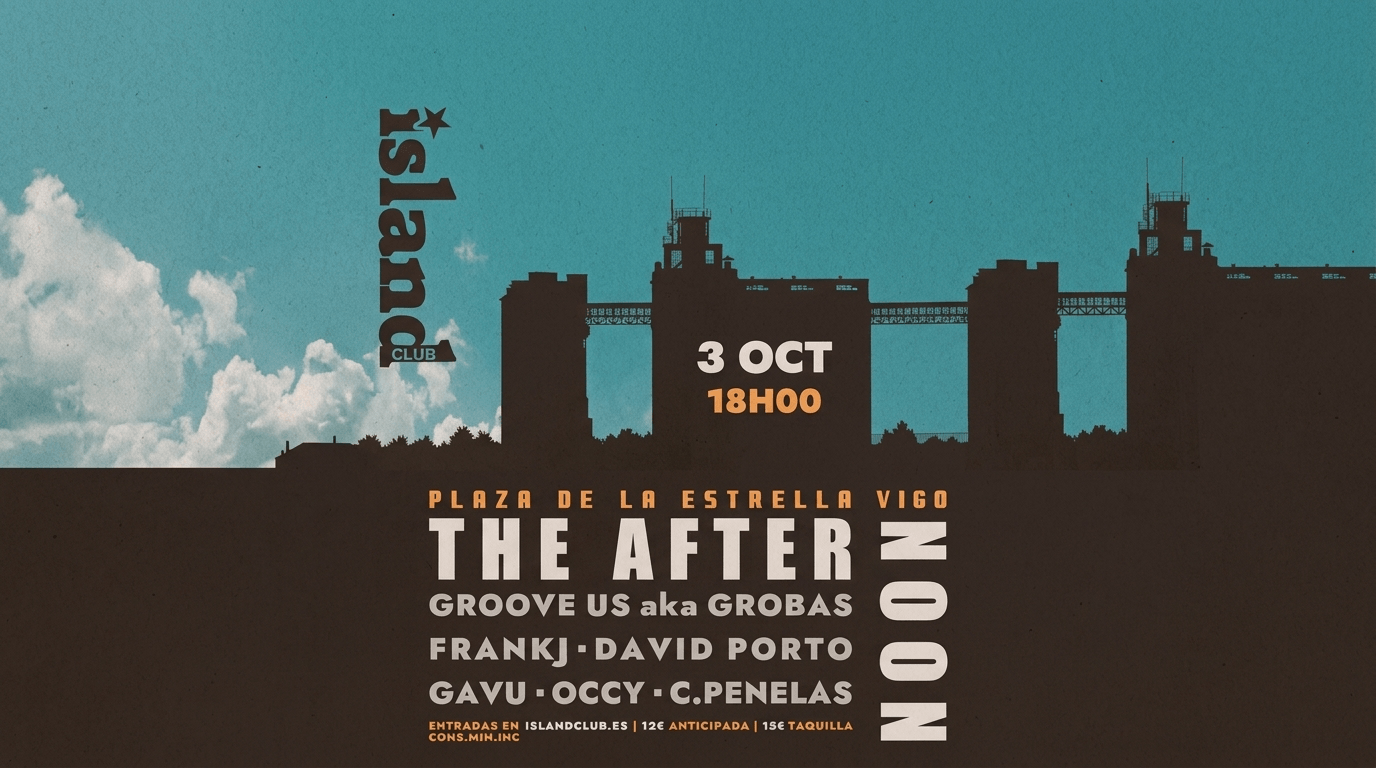 The afternoon, el 3 de octubre en la plaza de la Estrella en Vigo a partirde las 18:00 horas.Ds Groove us aka Grobas. Frank J. David Porto. Gavu. Occy. Cristian Penelas.