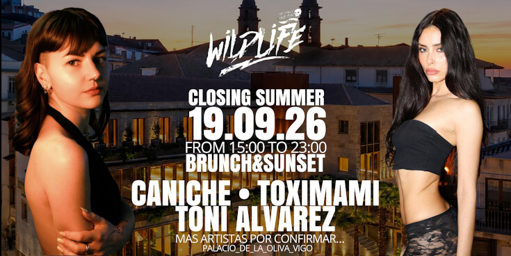 Wildlive cierre de verano en el Palacio de la Oliva el 19 de septiembre de 2026 con Caniche, Toximami y Toni Álvarez